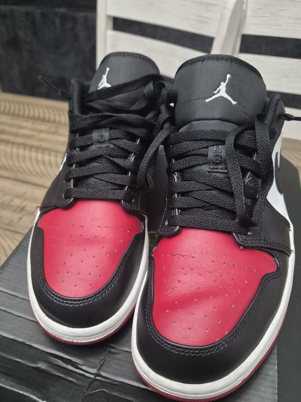 Air Jordan 1 Low Retro - Black/Red Men’s Sneakers